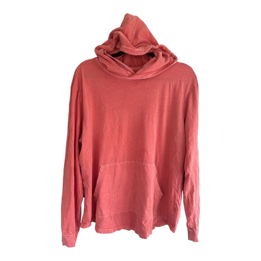 Original Use Pullover Hoodie Sweatshirt Large Coral Faded Lightweight Summer